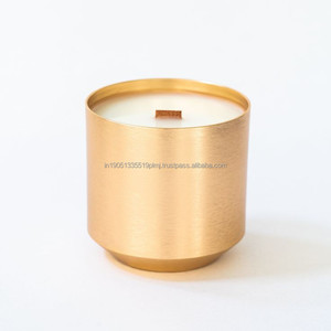 Bougeoir rond en laiton personnalisé 8Oz 10Oz 12Oz Récipient en métal doré pour Noël Récipient en métal de luxe pour la fabrication de bougies - Product Image 4