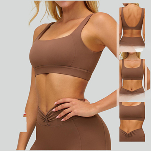 SPORTLICH WEAR สปอร์ตบราไร้โครงสำหรับผู้หญิง รองรับแรงกระแทกสูง แผ่นรองหน้าอกถอดได้ ผลิตจากวัสดุสแปนเด็กซ์/ไนลอน ระบายอากาศได้ดี แห้งเร็ว - Product Image 4
