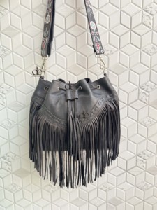 <b>Unique</b> Pattern 2026 Genuine Leather Fringe Bag Stylish Cross Body Bucket Tassel Hobo Shoulder Bags for Women's Multi Use - Product Image 6