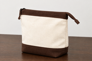 Navy Blue Canvas Light Weight Waterproof Eco-Friendly Small Cosmetic Bag Zipper <b>Makeup</b> Pouch Two Tone for <b>Case</b> Travel - Product Image 6