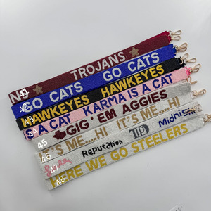 Custom Beaded Bag Strap Texas Rangers Cougs Go Cugs Chattanooga Jenks Trojans Fashion <b>Webbing</b> Colorful Team Logo Design - Product Image 2