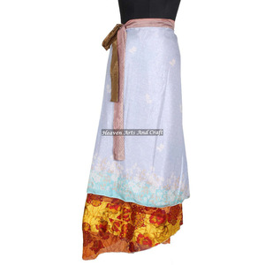 New 2026 Ladies Silk Sari <b>Skirts</b> - Reversible Two Layer Silk <b>Skirts</b> All Piece <b>Skirt</b> Magic 38" Sarong Pareo Custom Latest Design - Product Image 2