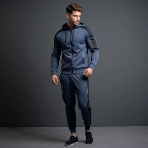 ชุดวอร์มกีฬาผู้ชายลายดอกไม้ ผ้าฟลีซเทคโนโลยี ระบายอากาศได้ดี เป็นมิตรกับสิ่งแวดล้อม เหมาะสำหรับฤดูหนาว ชุดออกกำลังกายสองชิ้น - Product Image 3