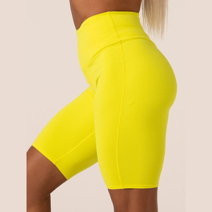 Shorts Deportivos Ajustados para Mujer, Transpirables, de Secado Rápido, Ecológicos, con Logotipo Personalizado, Tacto Suave, Cintura Alta, Estilo Biker, Spandex - Product Image 1