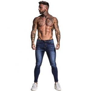 Pantalones Vaqueros Ajustados de Mezclilla Súper Elásticos de Nuevo Estilo con Diseño de Pintura en Aerosol para Hombre - Product Image 2