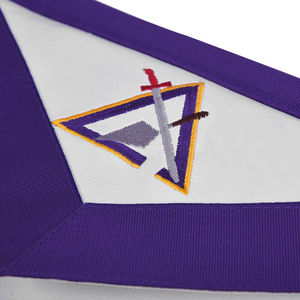 Badge maçonnique 3D brodé sur mesure, violet et blanc, style classique, accessoire de cérémonie pour franc-maçon - Product Image 5