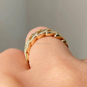 Bague en argent sterling 925 avec moissanite taille ronde, style chaîne cubaine, pour homme, sertie de diamants, type alliance éternité, bijoux hip-hop à maillons gourmette - Product Image 5