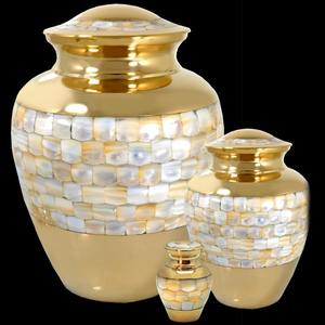 Urnas funerarias de nácar al por mayor en 3 tamaños: adulto, mediano y para recuerdo. Recipientes para cenizas. - Product Image 1