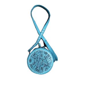 Trousse de maquillage en cuir sculpté à la main de style occidental véritable pour femmes, fermeture à glissière, sacs à main élégants pour filles - Product Image 1