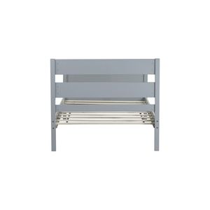 Letto singolo in legno di gomma grigio con testiera e pediera - Product Image 1