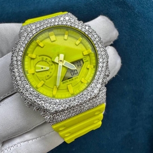 Montre de luxe antique à quartz pour Moissanite, bracelet en caoutchouc, cadran analogique, boîtier en acier inoxydable - Cadeau de mode haut de gamme, édition limitée - Product Image 3