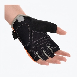 Custom Reflective Half <b>Finger</b> Cycling Gloves Breathable Anti Slip Gel Padded Bicycle Riding <b>Bike</b> Gloves Wholesale - Product Image 2