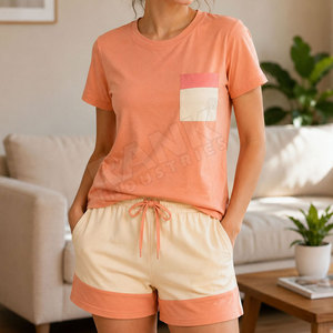 Conjuntos de camiseta y pantalones cortos para mujer, fabricados en fábrica, calidad premium, recién llegados, conjunto de 2 piezas, conjuntos de algodón para mujer - Product Image 3