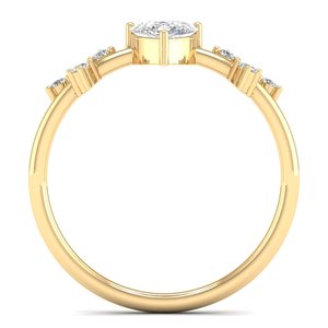 แหวนแต่งงาน REYES ดีไซน์คลาสสิก ทองคำแท้ 14K เพชร CVD HPHT ผลิตในห้องปฏิบัติการ ของขวัญสำหรับผู้หญิง ของขวัญวันครบรอบ เครื่องประดับชั้นดี - Product Image 4