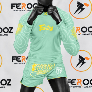 Ensemble d'entraînement de kickboxing, chemise de compression à manches longues et short de combat Muay Thai, vêtements d'arts martiaux - Product Image 4