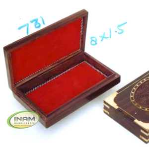 Boîte en bois décorative faite à la main avec incrustation en laiton |   Boîte de rangement pour bijoux de luxe pour la décoration de la maison, l'artisanat et les ensembles cadeaux haut de gamme - Product Image 3