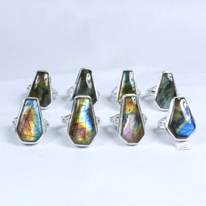 Bismillah Gems Women's Christian Gothic Boho Labradorite <b>Statement</b> Handmade 925 Silver Plated Iridescent <b>Ring</b> Fashion - Product Image 6