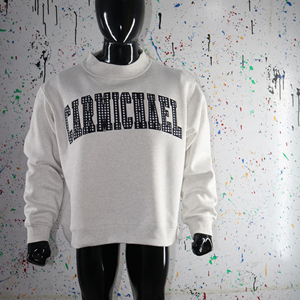 CIRMICHAEL Oversized Crew Neck Sweatshirt 100% Cotton Knitted Unisex Casual <b>Pullover</b> Letter Print Front URBAN PRODUCTIONS - Product Image 4