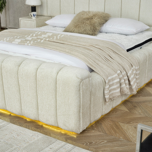 Berfa Elegant Upholstered Fabric King <b>Bed</b> Base Headboard and Pocket Spring Mattress Box Spring Modern Bedroom Furniture Turkey - Product Image 1