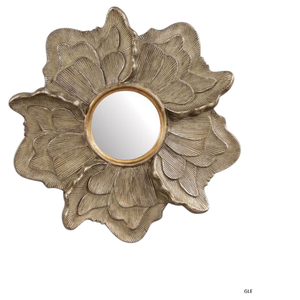 Modern Round Metal Wall Mirror <b>Large</b> Decorative Gold Brass <b>Frame</b> Accent Mirror For Home Hotel And Bathroom Decoration - Product Image 1