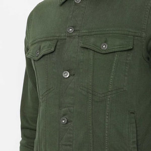 Chemise-veste en toile vert olive pour homme, col rabattu, fermeture boutonnée, coupe ajustée décontractée, longueur standard, vêtement d'automne - Product Image 5