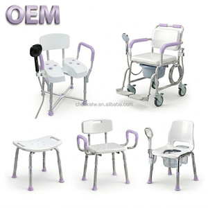 Chaises de bain réglables en hauteur en alliage d'aluminium modernes, personnalisables, OEM Taïwan, produits de soins aux personnes âgées, équipement de sécurité pour la salle de bain - Product Image 1