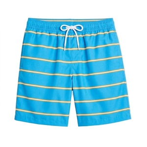 Shorts décontractés en toile pour hommes OEM, logo personnalisé, couleur unie, tricotés, respirants, taille mi-haute, teinture unie, pour l'extérieur, été - Product Image 2