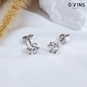 Pendientes D'vins Jewels con Diamantes Cultivados en Laboratorio, Rellenos de Oro de 18k, para Mujer y Hombre, 0.93CT, Corte Brillante Redondo, D VS1, Surat - Product Image 3