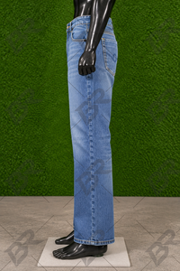 Jeans de Mezclilla Azul Vintage de Algodón Tejido, Corte Recto y Ancho, para Hombre, ODM, Estilo Casual Urbano - Product Image 4