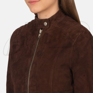Women Geniune <b>Suede</b> Laether brown Leather Real Sheep Skin Leather Motorcycle <b>Jacket</b> For Women Custom Women Black Leather <b>Jacket</b> - Product Image 6