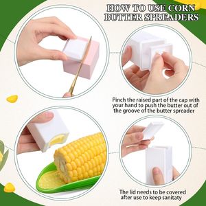 2 Piatti per Mais in Melamina con 4 Supporti, 1 Spalmatore di Burro, Spiedini per Pannocchie, Vassoio di Servizio, Utensili per Barbecue per Intrattenimento all'Aperto - Product Image 3