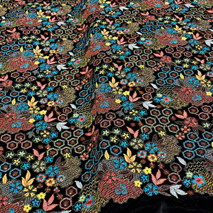 Velvet Fabric Embroidery Embroidered Velvet Fabric Wedding Dresses Fabric Beaded Evening Gown Fabric for Global Wholesale Buyers - Product Image 4