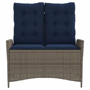 Banc de jardin inclinable bleu marine, banc de patio confortable de couleur grise - Product Image 3