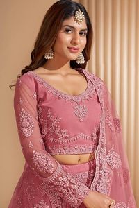 Women's Semi Stitched satin blend <b>Lehenga</b> Choli with Embroidered Pattern Women's <b>Lehenga</b> Cho - Product Image 2