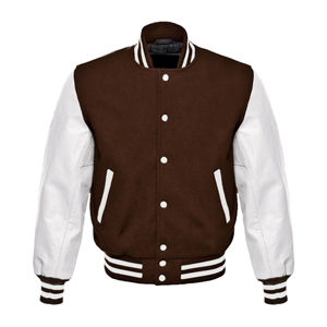 แจ็คเก็ต Letterman Varsity คุณภาพสูง ปี 2025 สำหรับผู้ชาย ฤดูหนาว ปักลายด้านหน้า สีพื้น ผ้าขนสัตว์ ดีไซน์ปรับแต่งได้ - Product Image 1