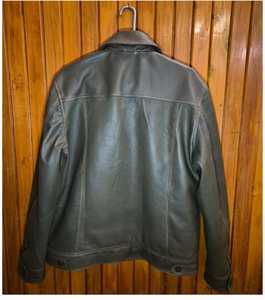 Veste en cuir véritable marron pour homme CHAMP KING avec doublure en fausse fourrure, col rabattable, fermeture éclair - Product Image 5