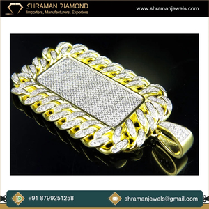 เครื่องประดับ SHRAMAN JEWELS สร้อยคอจี้ทองคำแท้ 10K ดีไซน์ฮิปฮอปสำหรับทุกเพศ ประดับเพชรโมอิสซาไนต์ทรงบริลเลียนท์สุดหรู - Product Image 5