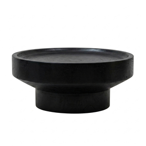 Table basse moderne Odessa en bois massif Sua, plateau épais, artisanat de qualité supérieure, finition noire de luxe - Product Image 1