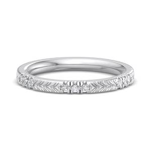 Anillo de Eternidad de Lujo Chapado en Oro Rosa con Diamantes Cultivados en Laboratorio de Corte Brillante y Patrón de Hoja de Trigo Grabado, Certificado IGI - Product Image 5