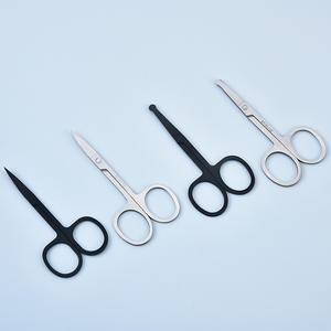 Petits ciseaux à ongles pliables noirs en acier inoxydable, finition miroir incurvée, populaires pour la beauté, la manucure et le façonnage des sourcils ANAAIF - Product Image 2