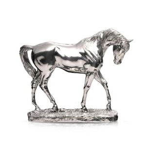 <b>Hand</b> finished <b>cast</b> aluminium horse sculpture elegant stallion metallic equine statue decorative accent for refined interiors - Product Image 3