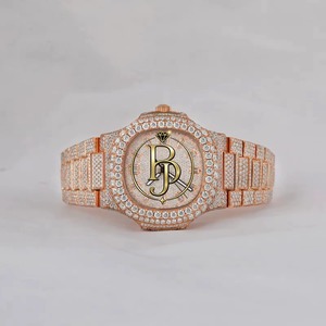 Reloj de Cuarzo para Hombre de Lujo, Cuadrado, Analógico, con Cristal y Diamantes, Acero Inoxidable, Resistente al Agua, Números Arábigos, Ecológico - Product Image 1