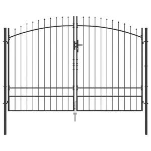 Porte double avec serrure grise 400 x 199,5 cm en acier pour usage domestique ou commercial - Product Image 2