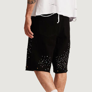 กางเกงขาสั้นลำลองผู้ชายสไตล์สตรีทแวร์ ผ้าไนลอน/คอตตอน คุณภาพสูง เอวยางยืด ทรงจ็อกเกอร์ ผ้าแคนวาสสีพื้น - Product Image 1