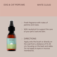 Perfume para Mascotas con Aroma a Jazmín en Botella PET de 100 ml, 100% Reciclable, Calidad Estándar, a Bajo Precio para Perros y Gatos