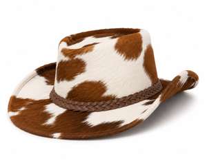 Sombrero de vaquero hecho a mano con cuero genuino de vaca de primera calidad, sombrero de ranchero de cuero occidental auténtico. - Product Image 4