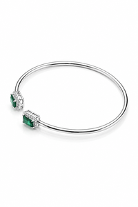 กำไลข้อมือมรกตและเพชร เงินแท้ 92.5 รุ่น KLSB-20802 - Product Image 4