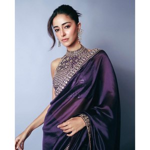 Designer Straight <b>Satin</b> <b>Saree</b> with Coding Sequence and Real Mirror Work - Product Image 2