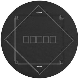 Tappetino da Tavolo per Poker Texas Hold'em Nero con Fondo Antiscivolo, Accessori per Giochi - Product Image 1