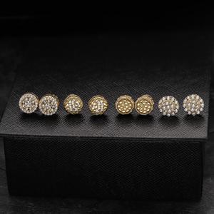 Juego de Aretes de Diamantes Moissanite Premium, Plata de Ley 925, Chapados en Oro, Joyería Elegante y de Lujo - Product Image 1